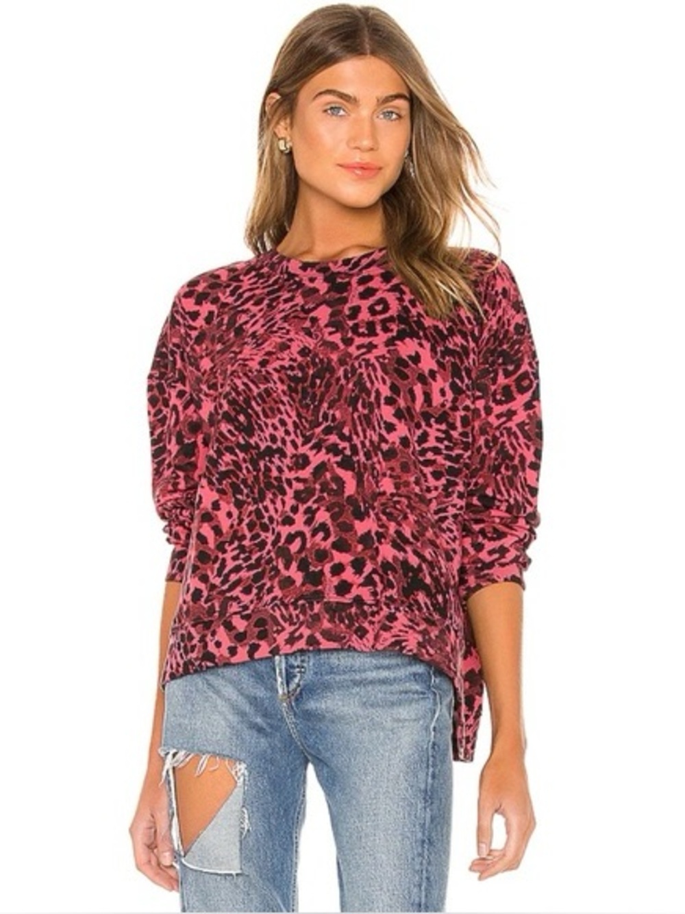 All Saints Lo Redar Leopard Print Sweatshirt